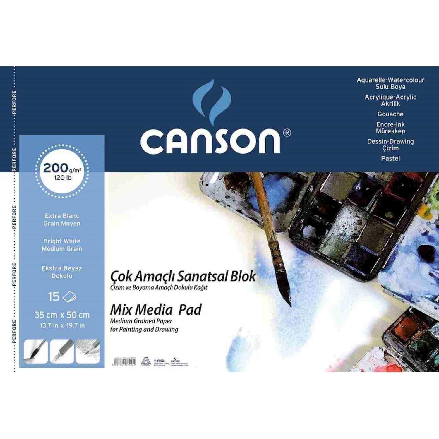 Canson Resim Blok Fineface Çok Amaçlı 200 Gr 35*50 15 Sayfa Canson Resim Blok Fineface Çok Amaçlı 200 Gr 35*50 15 Sayfa  - Kirtasiyem.netÇizim Bloknotları