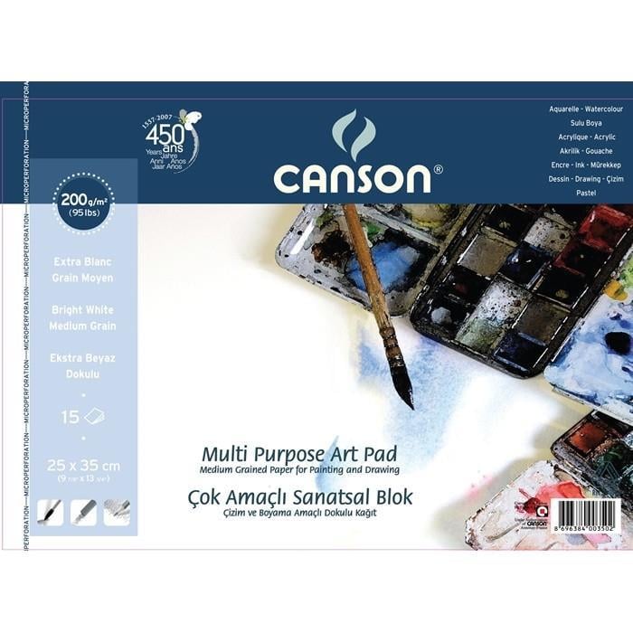 Canson Resim Blok Fineface Çok Amaçlı 200 Gr 25*35 15 Sayfa Canson Resim Blok Fineface Çok Amaçlı 200 Gr 25*35 15 Sayfa  - Kirtasiyem.netÇizim Bloknotları