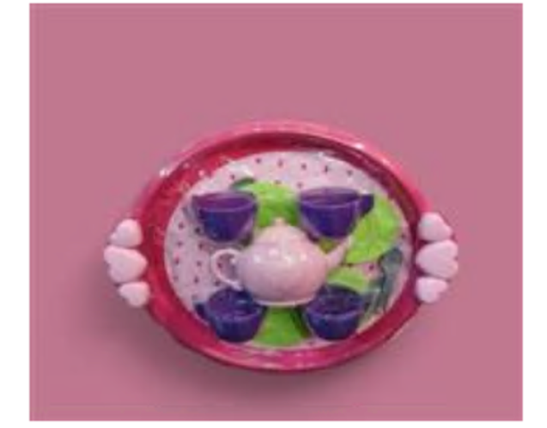 Cantoys Vak. Yuvarlak Çay Tepsisi ( Lıttle Gırls In ) 24Evcilik Oyuncakları
