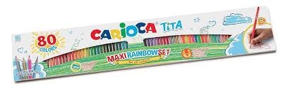 Carioca Tita Kuru Boya Kalemi Maxi Gökkuşağı Set 80'Li8.Sınıf