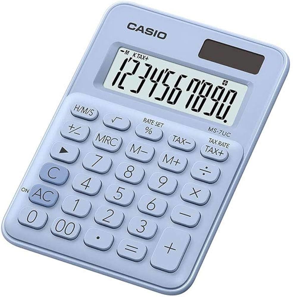 Casio MX-12B-LB-W-DC 12 Haneli Hesap Makinesi Masaüstü MaviCasio MX-12B-LB-W-DC 12 Haneli Hesap Makinesi Masaüstü Mavi - Kirtasiyem NetHesap Makineleri