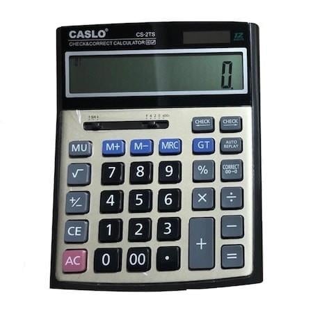 Caslo CS-2TS B.Boy Kalın Model 112 İşlem Kont.Caslo Hesap Makinesi 12 Hane Masa Üstü Cs 2Ts - Kirtasiyem NetHesap Makineleri
