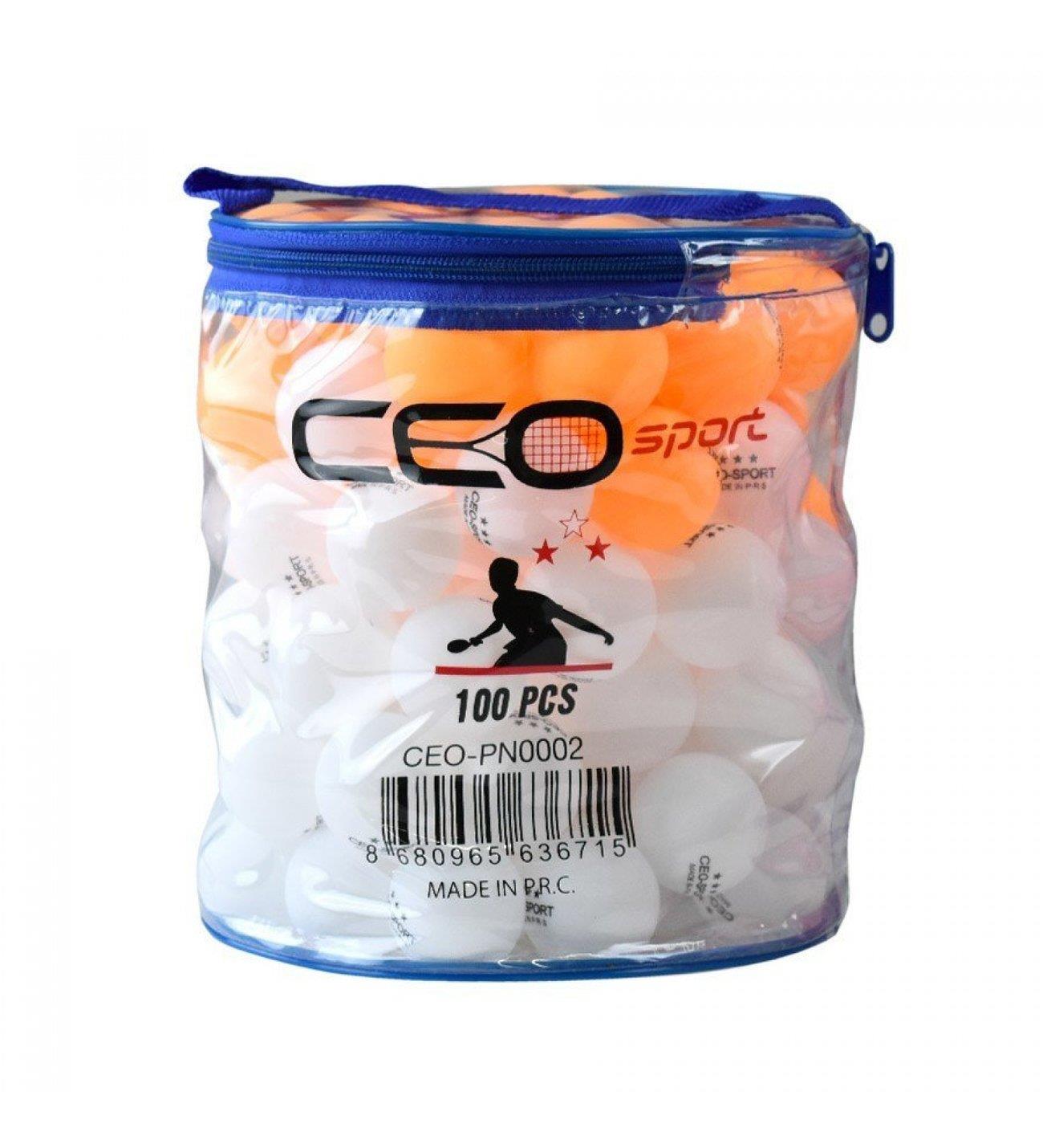 Ceo Sport Pinpon Topu 100 lü  (Beyaz-Turuncu)Ceo Sport Pinpon Topu *100 (Beyaz-Turuncu) - Kirtasiyem.netMasa Tenisi Topu