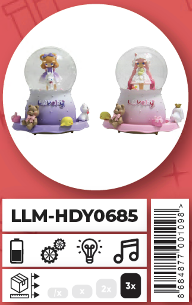 Ceren Kar Küresi Büyük Boy Dönenceli Tavşanlı Kız LLM-HDY0685Hediyelik Eşyalar