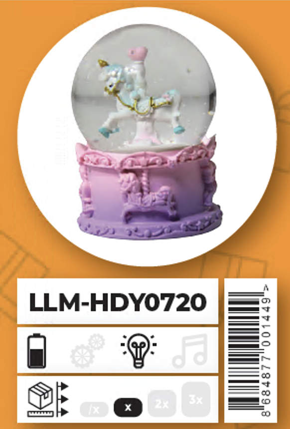 Ceren Kar Küresi Küçük Boy Unicorn LLM-HDY0720Diğer Kırtasiye Ürünleri