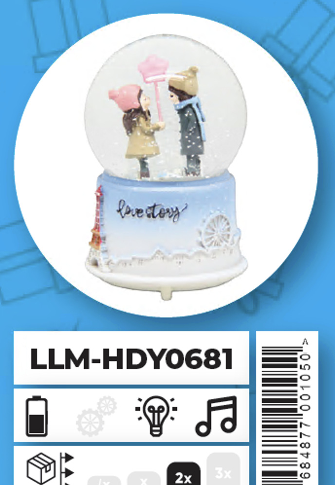 Ceren Kar Küresi Orta Boy Aşk Hikayesi LLM-HDY0681Hediyelik Eşyalar