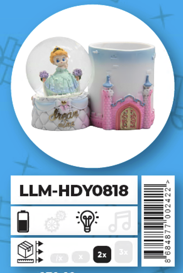 Ceren Kar Küresi Orta Boy Kalemlikli Prenses LLM-HDY0818Diğer Kırtasiye Ürünleri