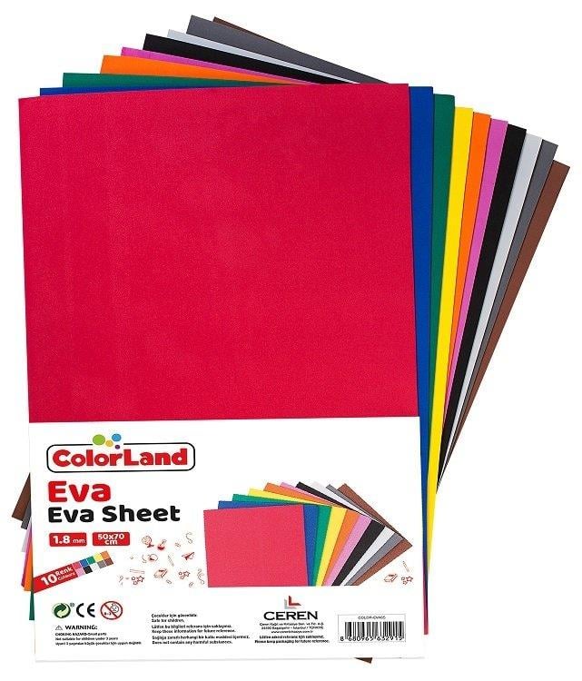 Colorland Eva 50X70 Cm 1,8 Mm (10 Renk Seçeneği  (1 ADET))Colorland Eva 50X70 Cm 1,8 Mm (10 Renk Seçeneği  (1 ADET)) - Kirtasiyem.netEvalar