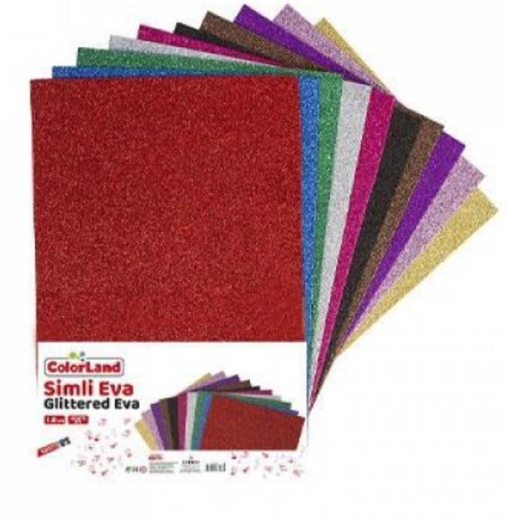 Colorland Simli Eva 50X70 Cm 1,8 Mm (10 Renk Seçeneği)  (1 ADET)Colorland Simli Eva 50X70 Cm 1,8 Mm (10 Renk Seçeneği  (1 ADET)) - Kirtasiyem.netEvalar