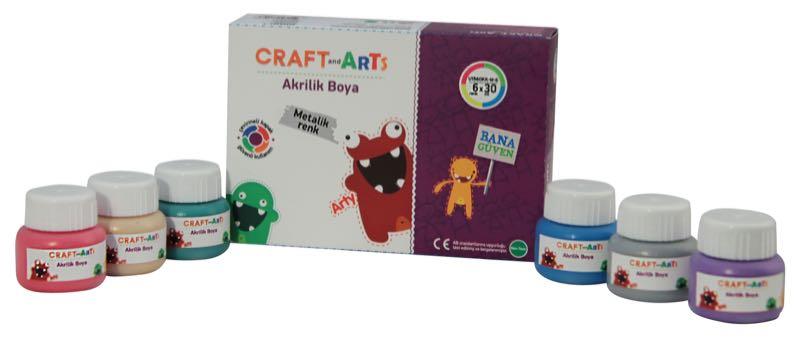 Craft&Arts Akrilik Boya 6x30ml Met.U1560kkCraft&Arts Akrilik Boya 6x30ml Met.U1560kk - Kirtasiyem.netAkrilik Boyalar	