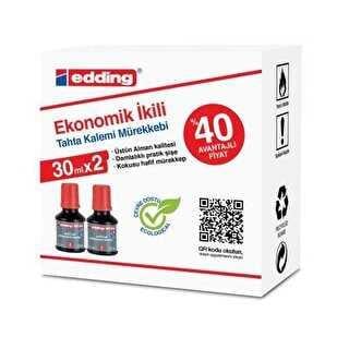 Edding Bt30 Tahta Kalemi Mürekkebi 30Ml 2Li Kutu Kırmızı Edding Bt30 Tahta Kalemi Mürekkebi 30Ml 2Li Kutu Kırmızı  - Kirtasiyem.netTahta Kalemi Mürekkepi