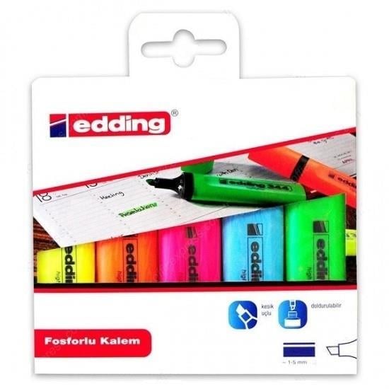 Edding Fosforlu Kalem 344 5 Li Karışık Set Edding Fosforlu Kalem 344 5 Li Karışık Set  - Kirtasiyem.netFosforlu Kalemler