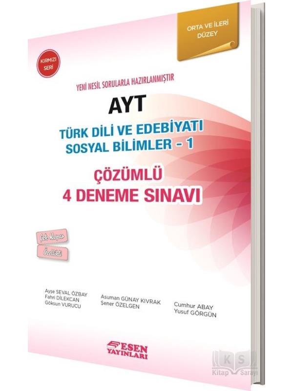 Esen Ayt Çözümlü 4 Deneme Türk Dili Ve Edebiyatı Sosyal Bilimler 1 (Kırmızı Seri)Esen Ayt Çözümlü 4 Deneme Türk Dili Ve Edebiyatı Sosyal Bilimler 1 (Kırmızı Seri) - Kirtasiyem.netAYT