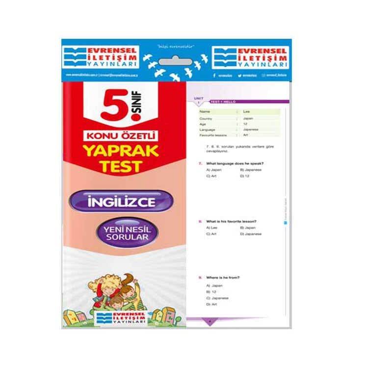 Evrensel 5. Sınıf İngilizce Konu Özetli Yaprak TestEvrensel 5. Sınıf İngilizce Konu Özetli Yaprak Test - Kirtasiyem.net5.Sınıf