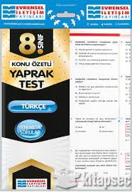 Evrensel 8. Sınıf Türkçe Konu Özetli Yaprak Test8.Sınıf