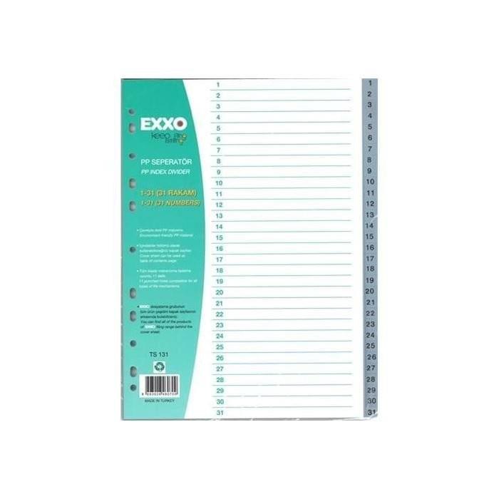Exxo Pp Seperatör 1-31 Rakam Gri 10/50Exxo Pp Seperatör 1-31 Rakam Gri 10/50 - Kirtasiyem.netSeperatörler ( Ayraçlar )