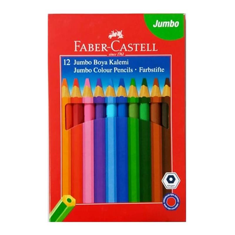 Faber Castel Jumbo Kuru Boya Tam Boy 12 Renk Karton Kutu Faber Castel Jumbo Kuru Boya Tam Boy 12 Renk Karton Kutu  - Kırtasiyem.netKuru Boyalar