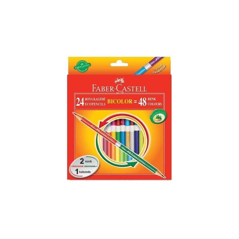 Faber Castell Bicolor Kuru Boya 24 Boya Kalemi 48 Renk 1/1 5171120624Faber Castell Bicolor Kuru Boya 24 Boya Kalemi 48 Renk 1/1 5171120624 - Kırtasiyem.netKuru Boyalar