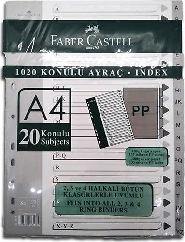 Faber Castell Harfli 20 Bölmeli Seperatör 1020 Faber Castell Harfli 20 Bölmeli Seperatör 1020  - Kirtasiyem.netSeperatörler ( Ayraçlar )