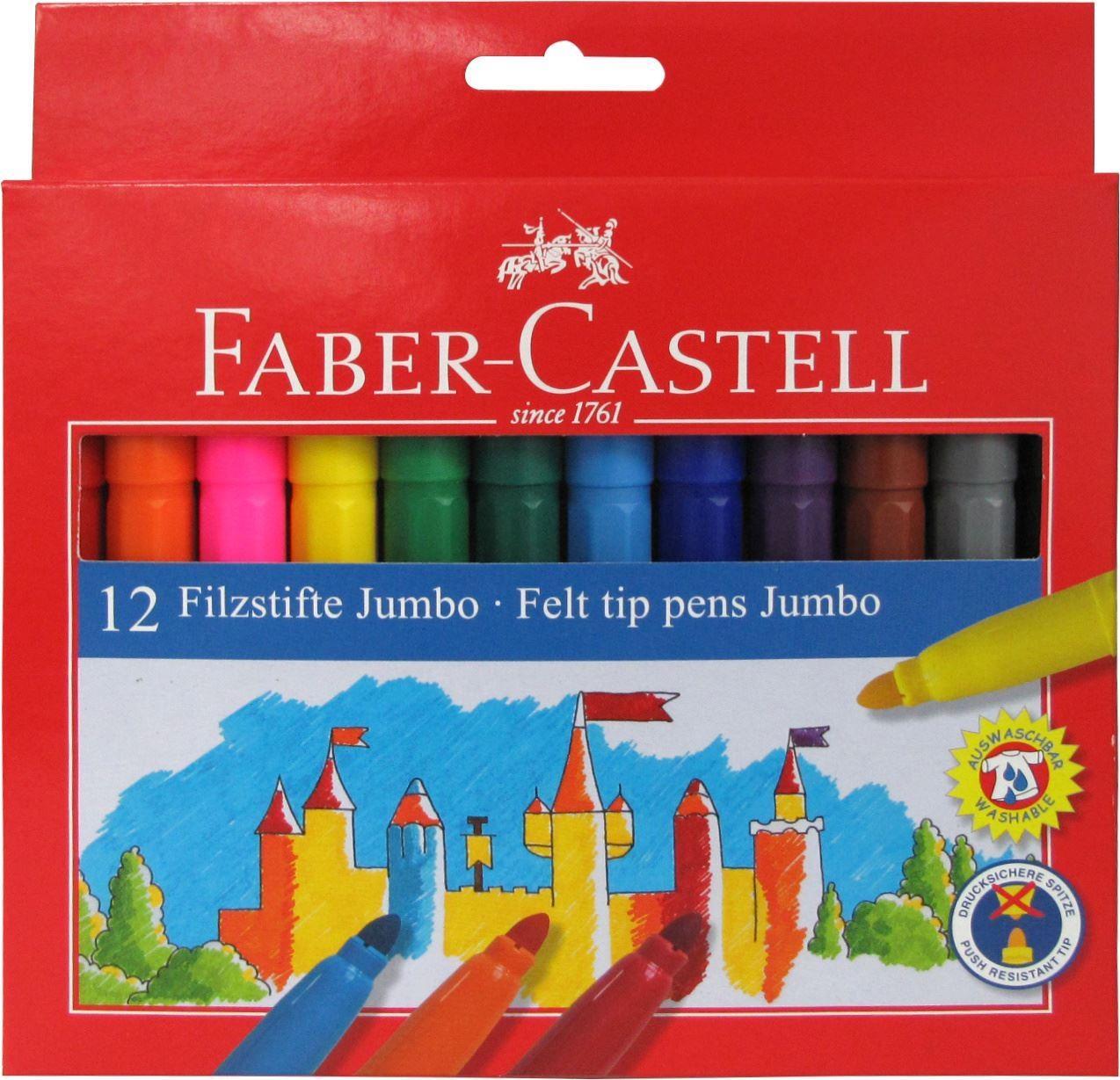 Faber Castell Jumbo Keçeli Boya Kalemi 12 RenkFaber Castell Jumbo Keçeli Boya Kalemi 12 Renk - Kırtasiyem.netKeçeli Kalemler
