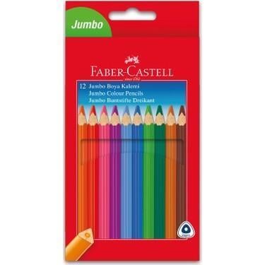 Faber Castell Jumbo Üçgen Kuru Boya Tam Boy 12 Renk Faber Castell Jumbo Üçgen Kuru Boya Tam Boy 12 Renk  - Kırtasiyem.netKuru Boyalar
