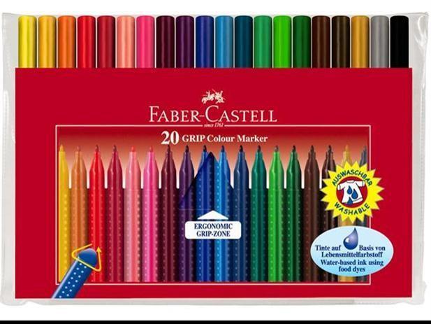 Faber Castell Keçeli Boya Kalemi Grip 20 Lı ColourFaber Castell Keçeli Boya Kalemi Grip 20 Lı Colour - Kırtasiyem.netKeçeli Kalemler