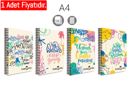 Faber Castell PP Kpk Grafiti Spiralli  120 Yp Kar (1 Adet)Faber Castell PP Kpk Grafiti Spiralli  120 Yp Kar - Kirtasiyem.netSpiralli Plastik Kapak Defterler