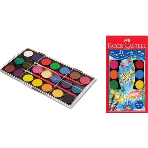 Faber Castell Sulu Boya Büyük Boy 21 Renk 951Faber Castell Sulu Boya Büyük Boy 21 Renk 951 - Kırtasiyem.netSulu Boyalar
