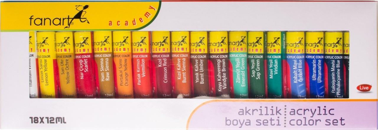 Fanart Academy Akrilik Boya Seti 18X12MlFanart Academy Akrilik Boya Seti 18X12Ml - Kırtasiyem.netAkrilik Boyalar	