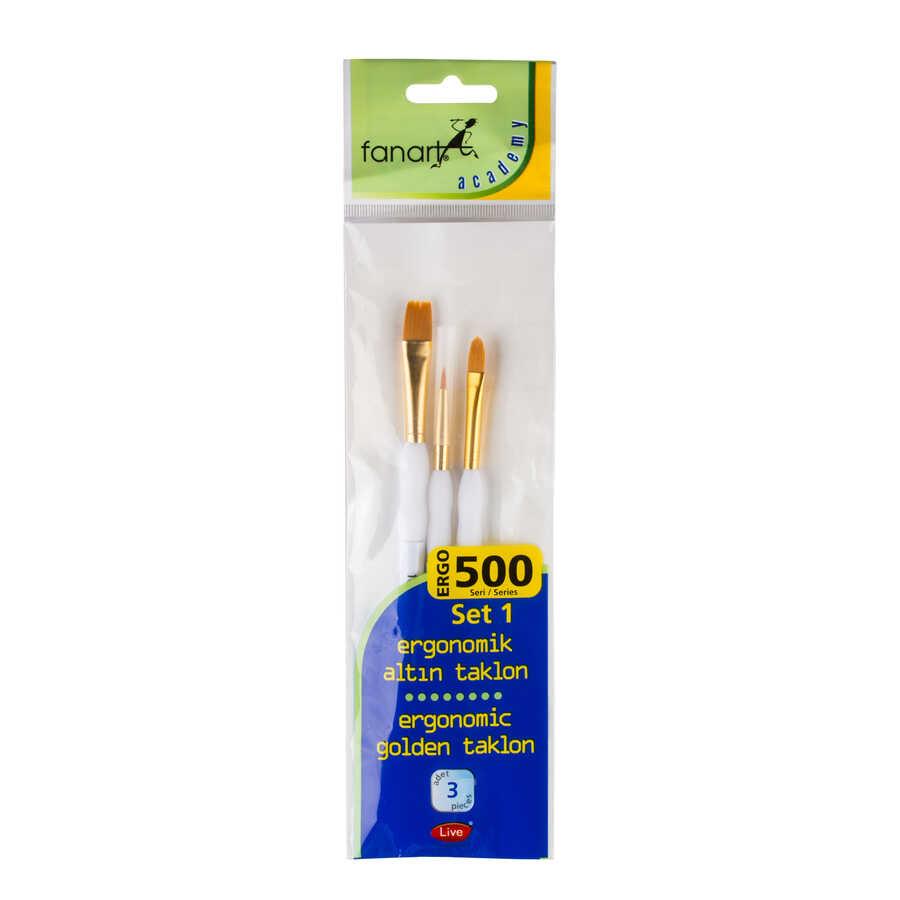 Fanart Academy ERGO 500 Seri Fırça Seti 1 (3lü)Fanart Academy ERGO 500 Seri Fırça Seti 1 (3lü) - Kırtasiyem.netDiğer Fırçalar