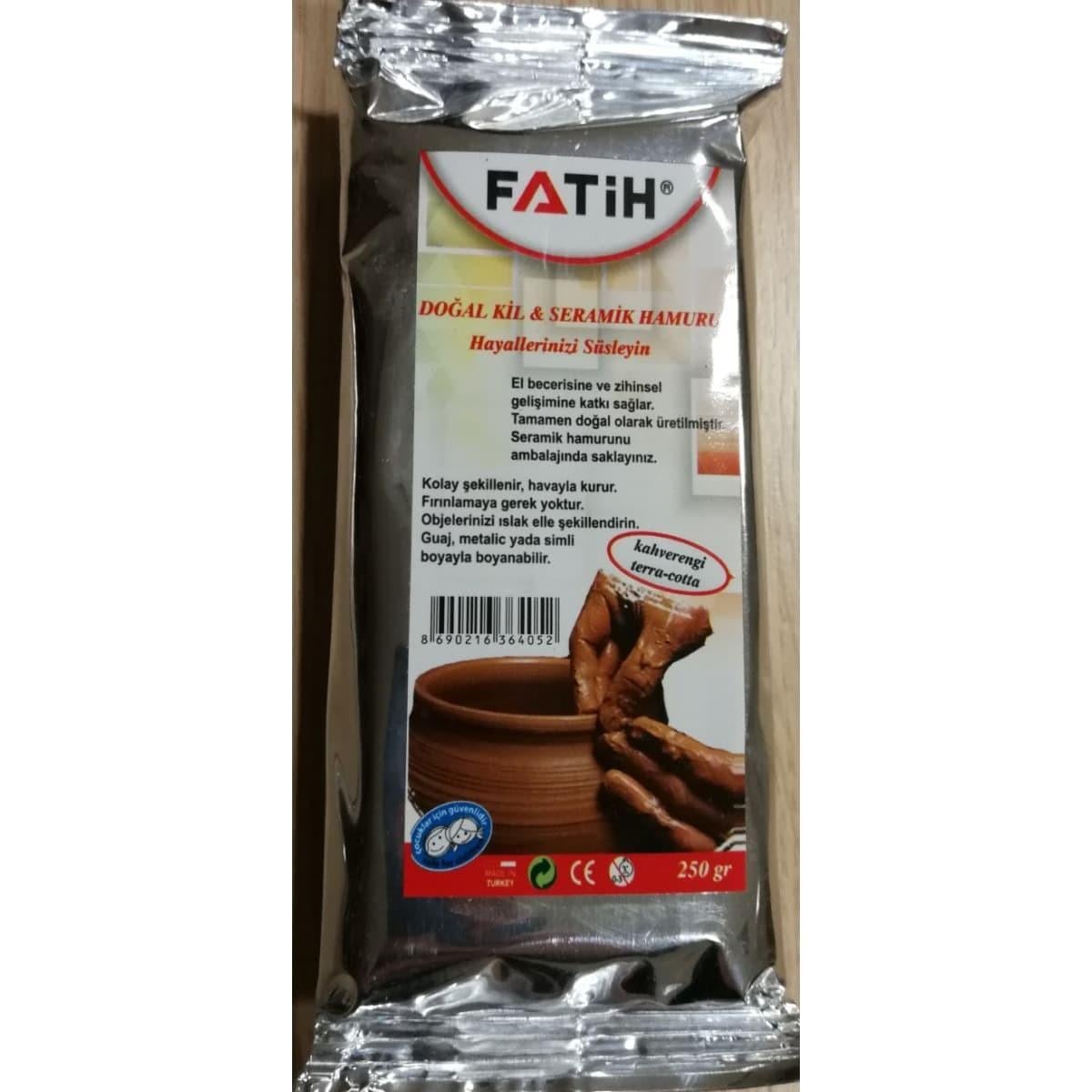 Fatih Doğal Kil & Seramik Hamuru 250 Gr KahverengiFatih Doğal Kil & Seramik Hamuru 250 Gr Kahverengi - Kırtasiyem.netSeramikler