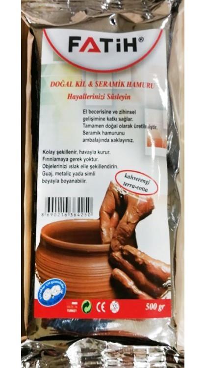 Fatih Doğal Kil & Seramik Hamuru 500 Gr KahverengiFatih Doğal Kil & Seramik Hamuru 500 Gr Kahverengi - Kırtasiyem.netSeramikler