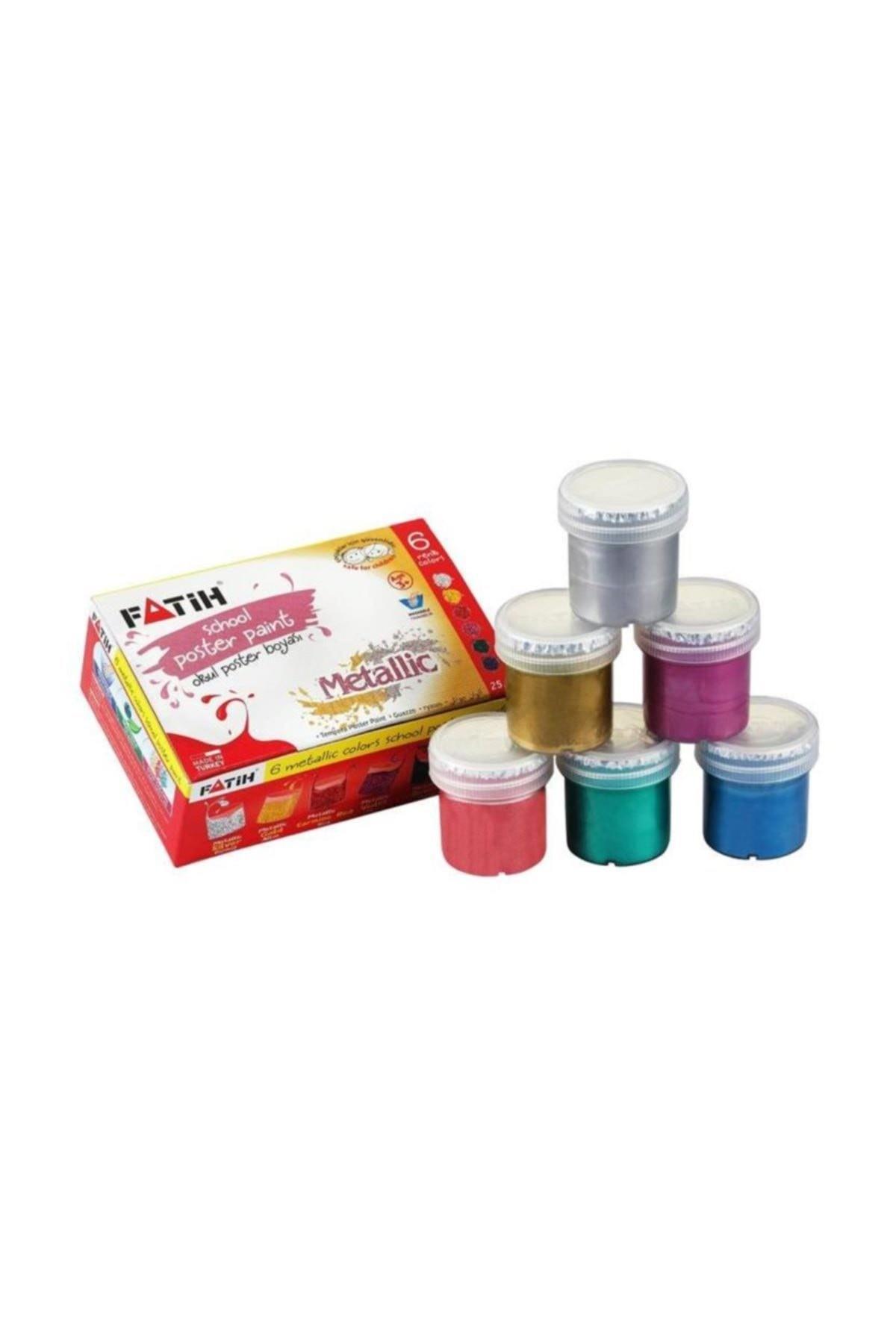 Fatih Guaj Boyası Metalik 6 Renk (6*25=150 Ml)Fatih Guaj Boyası Metalik 6 Renk (6*25=150 Ml) - Kırtasiyem.netGuaj Boyalar