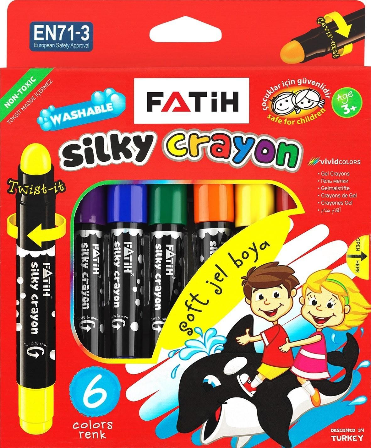 Fatih Jel Silky Crayon 6 Renk Çevirmeli MekanizmalıFatih Jel Silky Crayon 6 Renk Çevirmeli Mekanizmalı - Kırtasiyem.netMum Boyalar