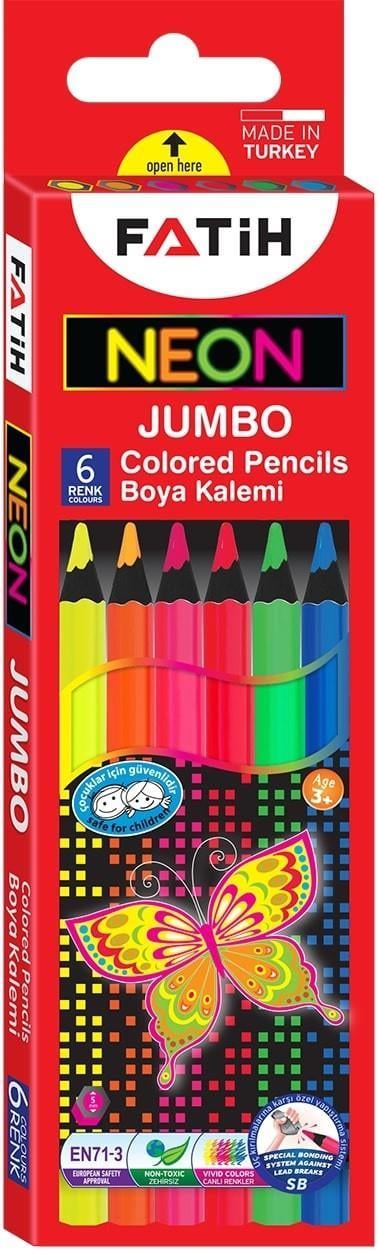 Fatih Jumbo Kuru Boya Neon 6 Renk 1/1 (Grafit Çapı: 5)Fatih Jumbo Kuru Boya Neon 6 Renk 1/1 (Grafit Çapı: 5) - Kırtasiyem.netKuru Boyalar