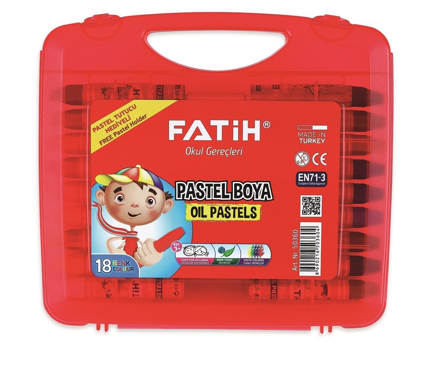 Fatih King Size Pastel Boya 18 Renk (Çantalı)Fatih King Size Pastel Boya 18 Renk (Çantalı) - Kırtasiyem.netPastel Boyalar