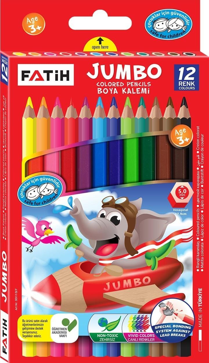 Fatih Kuru Boya King Size Jumbo 1/1 12 Renk Fatih Kuru Boya King Size Jumbo 1/1 12 Renk  - Kırtasiyem.netKuru Boyalar
