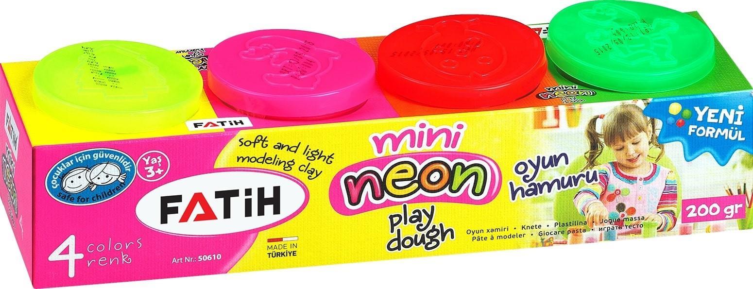 Fatih Mini Oyun Hamuru 4 Renk NeonFatih Mini Oyun Hamuru 4 Renk Neon - Kirtasiyem.netOyun Hamurları