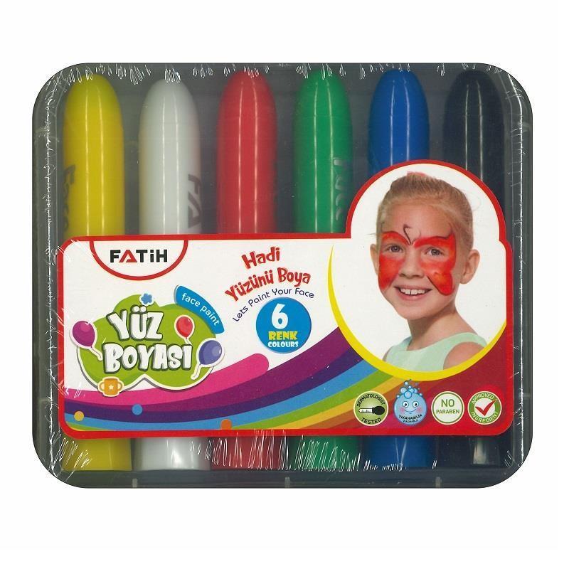 Fatih Yüz Boyası 6 Renk FA555OYB6Fatih Yüz Boyası 6 Renk FA555OYB6 - Kırtasiyem.netYüz Boyaları