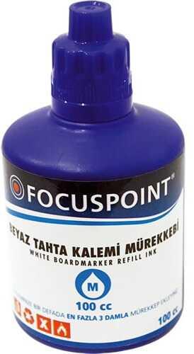 Focuspoint Mürekkep Tahta Kalem Mavi 100 MlFocuspoint Mürekkep Tahta Kalem Mavi 100 Ml - Kirtasiyem.netTahta Kalemi Mürekkepi