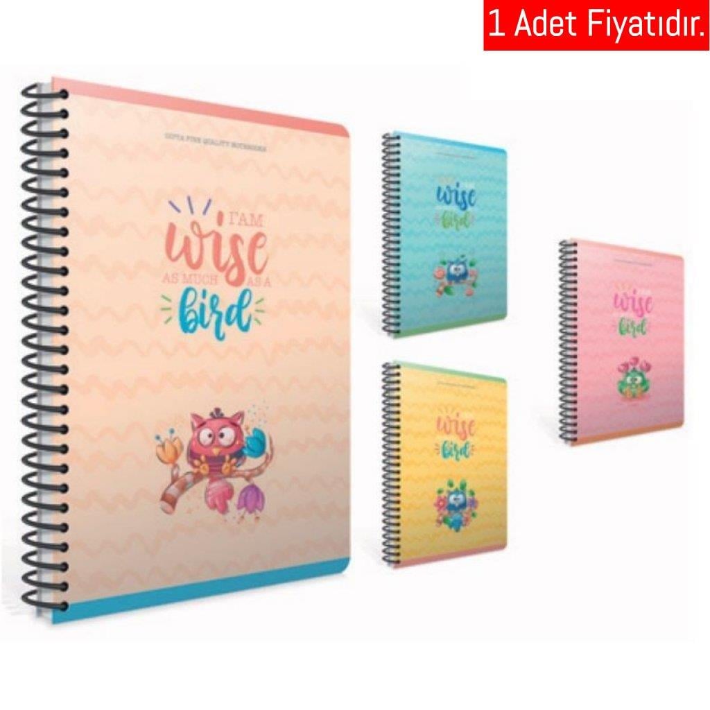 Gıpta A4 100-4 Wıse Bırd Spr.Pp. Kpk.Defter Kare (1 Adet)Gıpta A4 100-4 Wıse Bırd Spr.Pp. Kpk.Defter Kare - Kirtasiyem.netPlastik Kapak Defterler