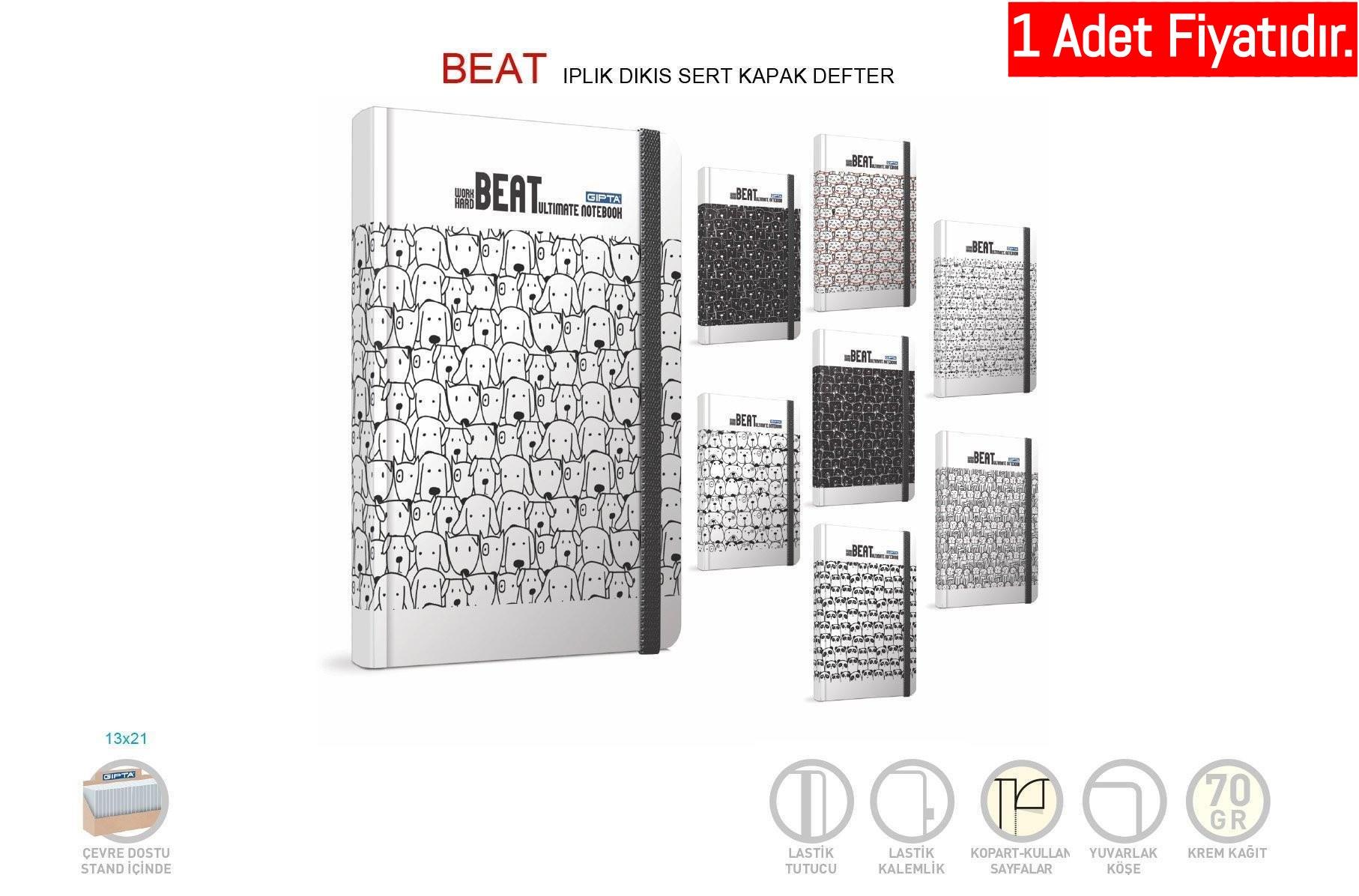 Gıpta Beat İpl.Dkş Sert Kpk.Defter 13X21 120 Yp Kareli (1 Adet)Gıpta Beat İpl.Dkş Sert Kpk.Defter 13X21 120 Yp Kareli - Kirtasiyem.netLüks Ciltli Defterler
