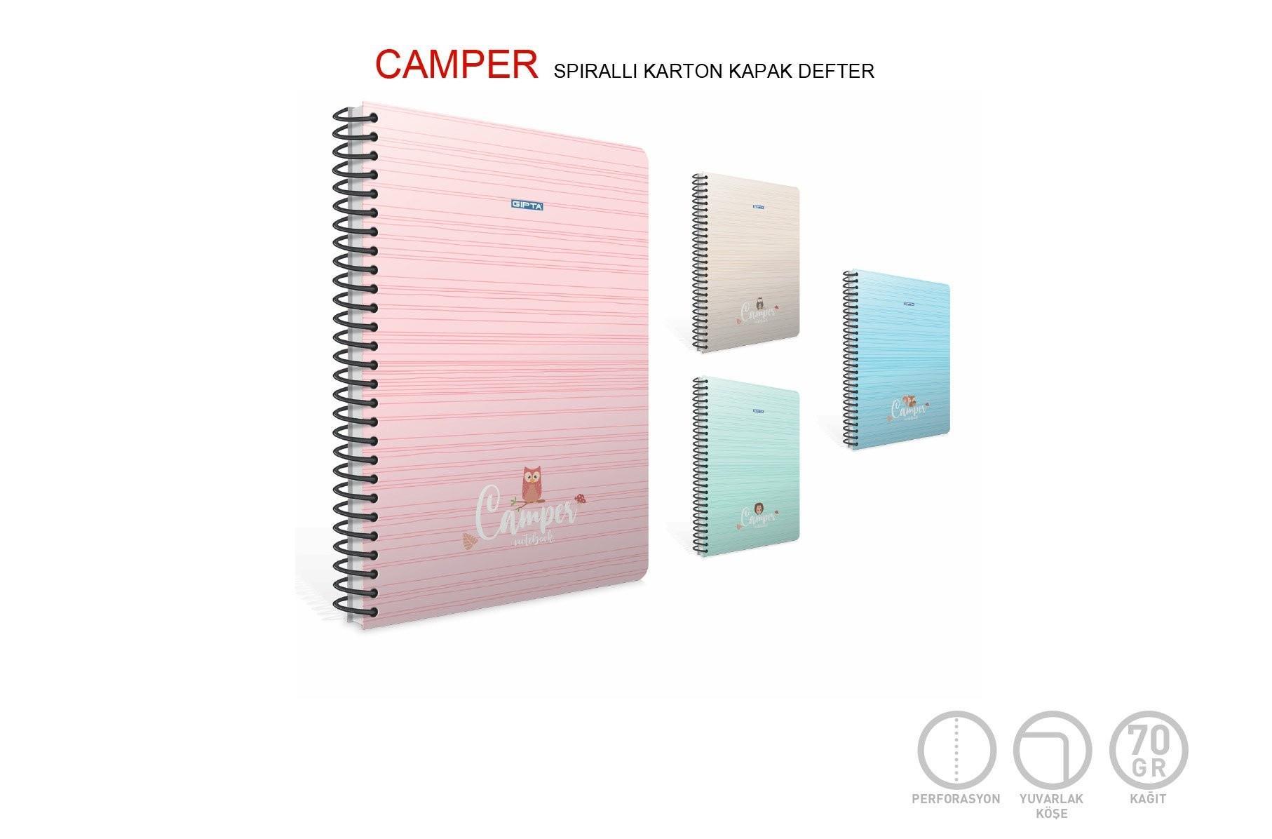 Gıpta Camper Spr.Karton Kpk. Defter A4 80Yp Çizg.Gıpta Camper Spr.Karton Kpk. Defter A4 80Yp Çizg. - Kirtasiyem.netSpiralli Karton Kapak Defterler