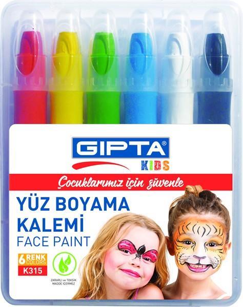 Gıpta Çevirmeli Jel Yüz Boyası Sürgü 6 Renk Plastik KutuGıpta Çevirmeli Jel Yüz Boyası Sürgü 6 Renk Plastik Kutu - Kırtasiyem.netYüz Boyaları