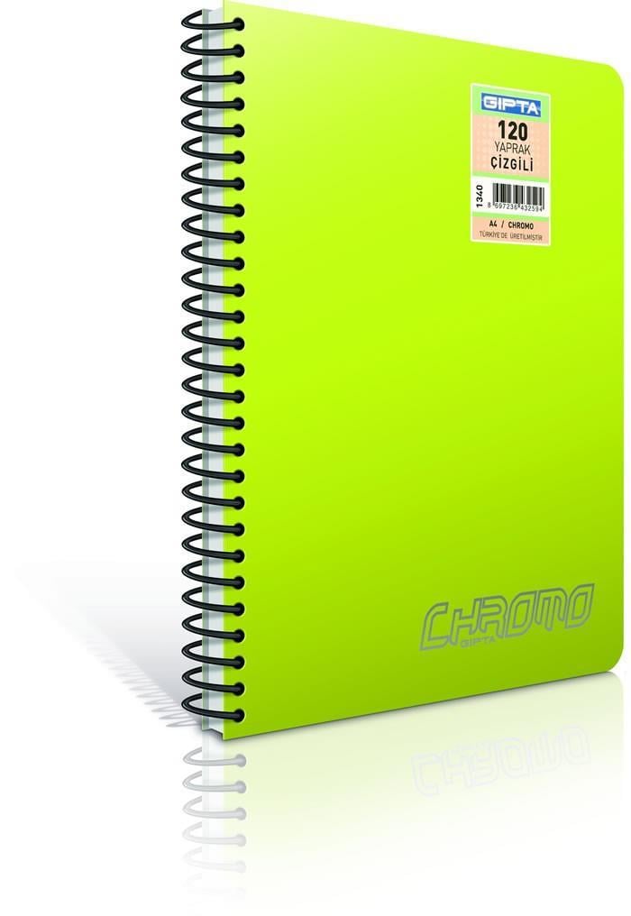 Gıpta Chromo Spr.Pls.Kap.Defter A4 100 Yp. ÇizgiliGıpta Chromo Spr.Pls.Kap.Defter A4 100 Yp. Çizgili - Kirtasiyem.netSpiralli Plastik Kapak Defterler