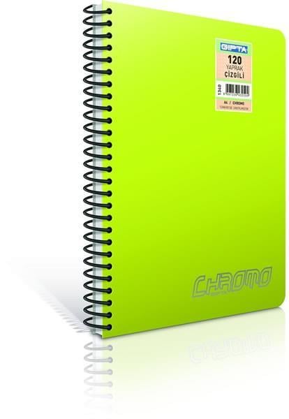 Gıpta Chromo Spr.Pls.Kap.Defter A6 80 Yp. Kareli Gıpta Chromo Spr.Pls.Kap.Defter A6 80 Yp. Kareli  - Kirtasiyem.netSpiralli Plastik Kapak Defterler