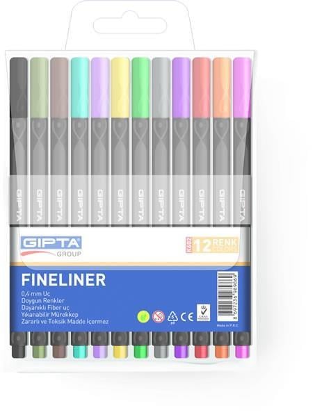 Gıpta Fineliner Kalem Üçgen 0,4 Mm Pvc Blister 12 RenkGıpta Fineliner Kalem Üçgen 0,4 Mm Pvc Blister 12 Renk - Kirtasiyem.netDövme Kalemleri