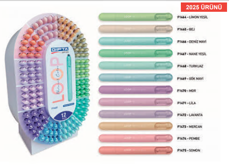 Gıpta Fosforlu Markor - Loop Pastel 12 Renk Seçeneği _288 (1 ADET)Diğer Kırtasiye Ürünleri