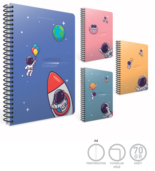 Gıpta Happıness Spr.Karton.Kpk.Defter A4 80 Yp. ÇizgiliGıpta Happıness Spr.Karton.Kpk.Defter A4 80 Yp. Çizgili - Kirtasiyem.netSpiralli Karton Kapak Defterler