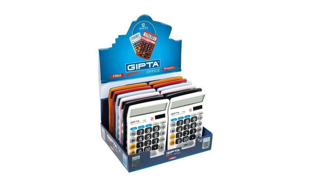 Gıpta Hesap Makinesi 12 Digit Büyük 6 Renk Seçeneği_12Gıpta Hesap Makinesi 12 Digit Büyük 6 Renk Seçeneği*12 - Kirtasiyem NetHesap Makineleri